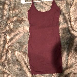 Burgundy mini tank top dress